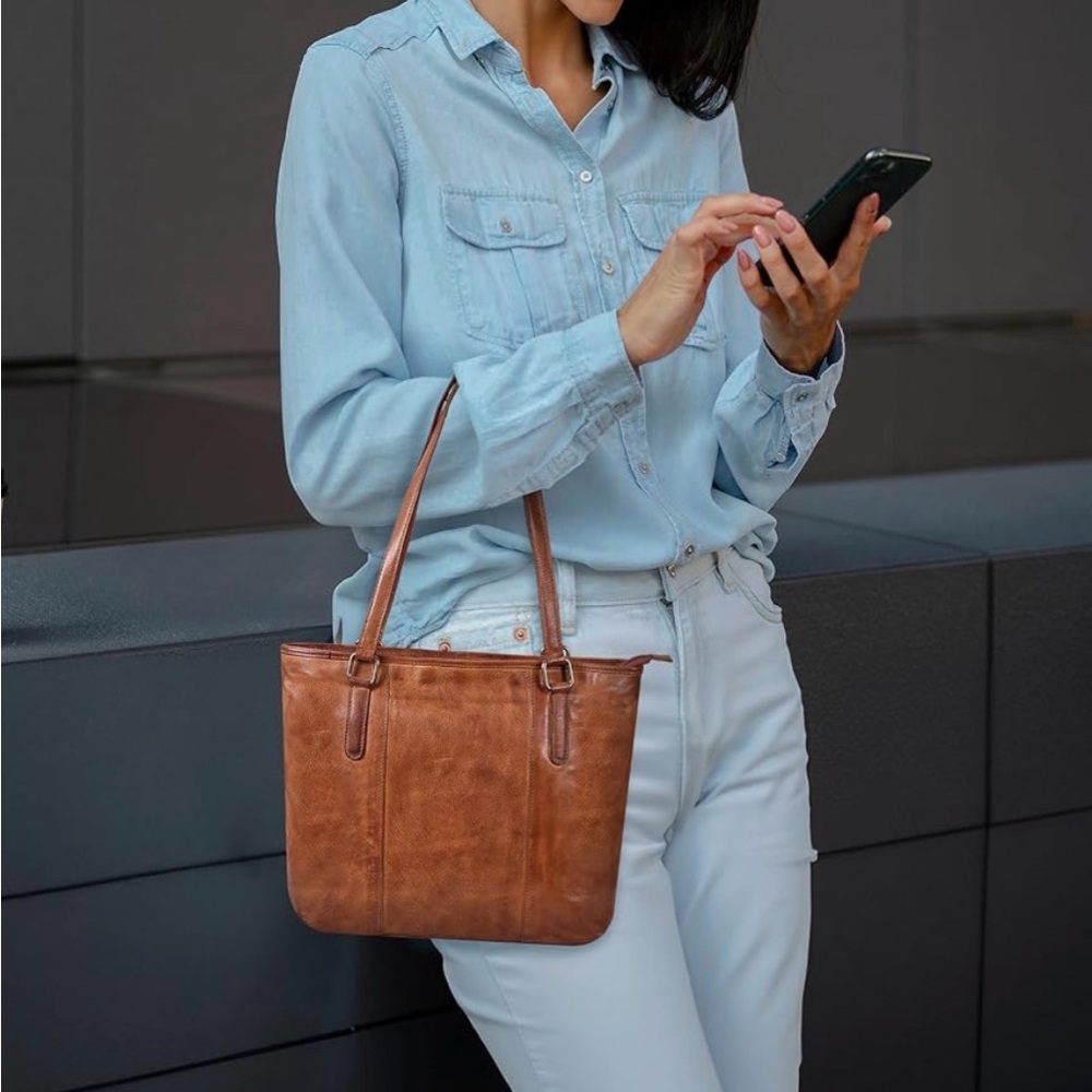 Elegant Brown Leather Shoulder Bag